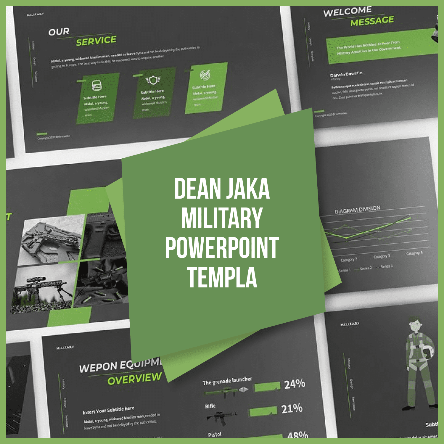 Dean Jaka Military Powerpoint Template main cover.