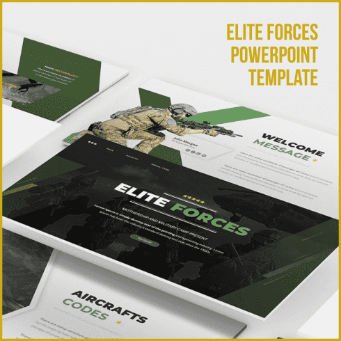 Elite Forces Powerpoint Template main cover.