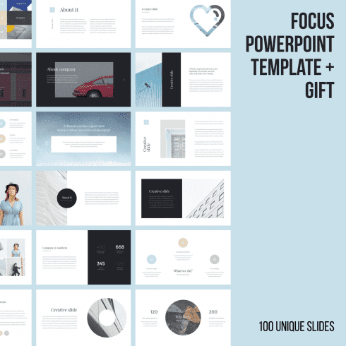 Focus PowerPoint Template + GIFT main cover.