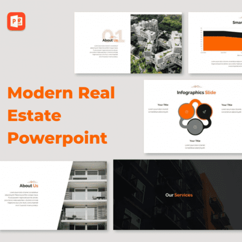 Modern Real Estate Powerpoint main cover.