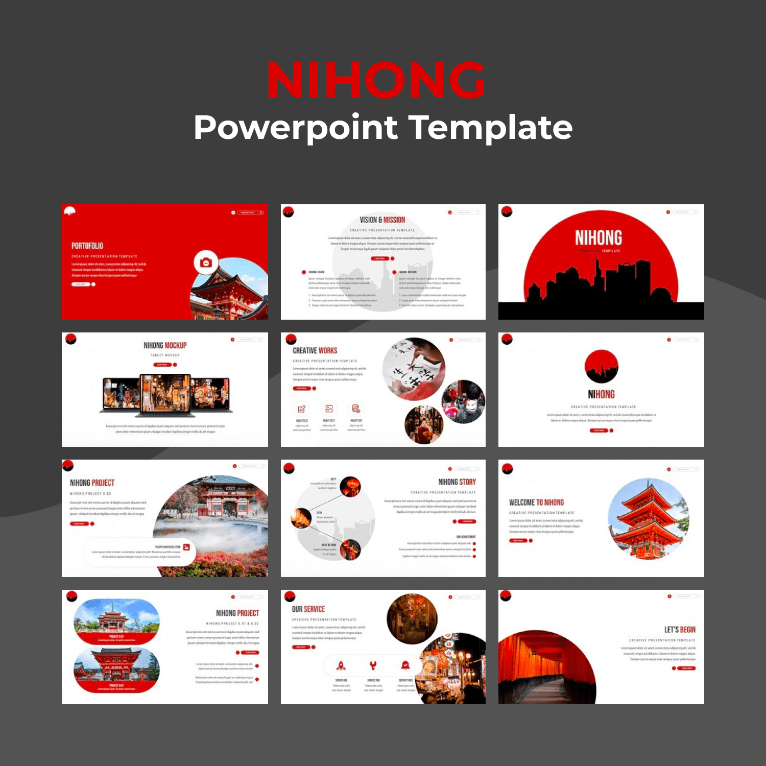 Nihong Powerpoint Template main cover.