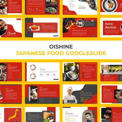 Oishine Japanese Food Googleslide main cover.