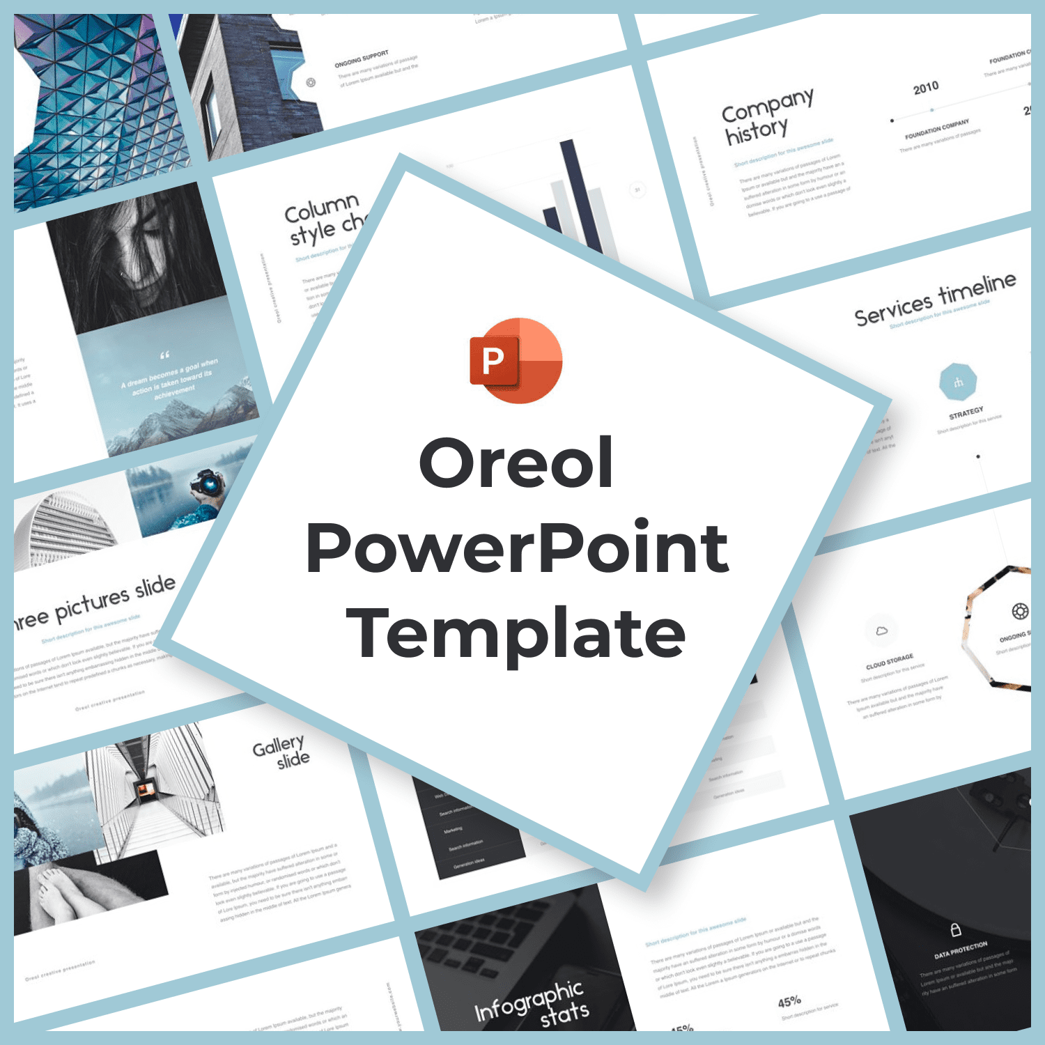 Oreol PowerPoint Template main cover.
