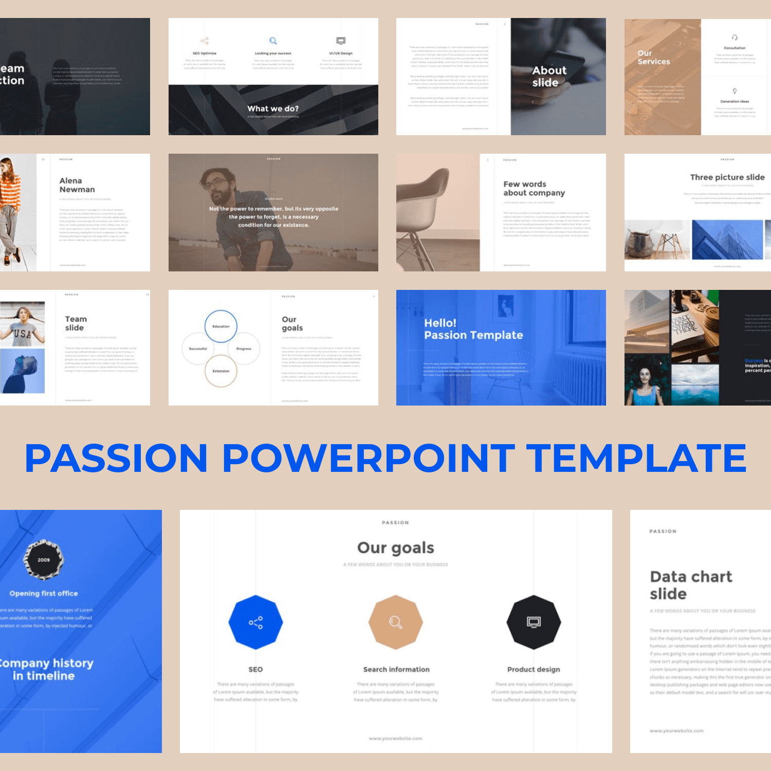 Passion PowerPoint Template main cover.