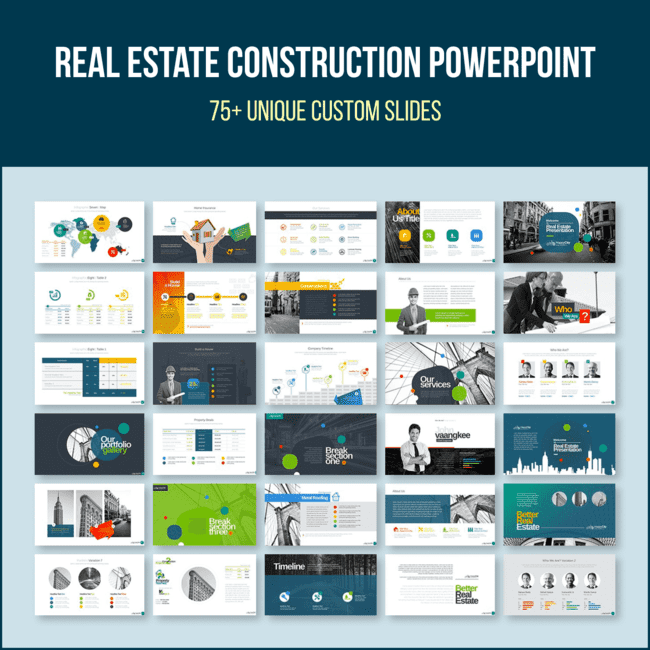 Real Estate Construction PowerPoint main cover.
