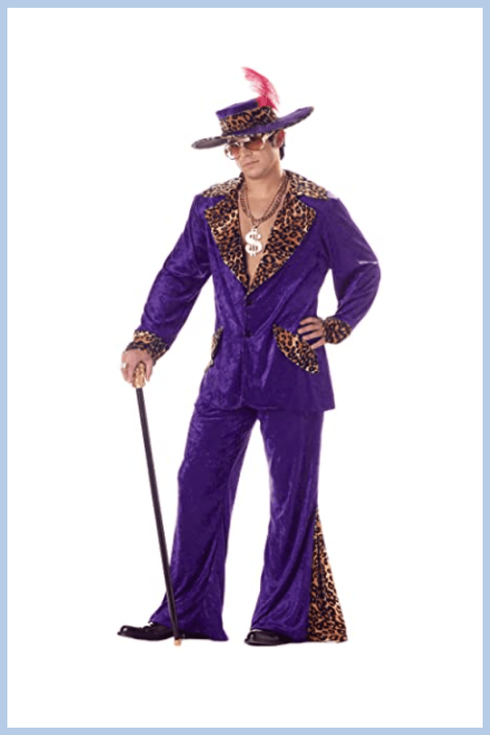 Stylish bright purple suit in the style of the 60s American stage.