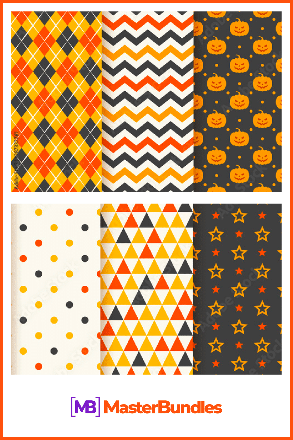 Stylish print options that feature geometric shapes and classic Halloween illustrations.