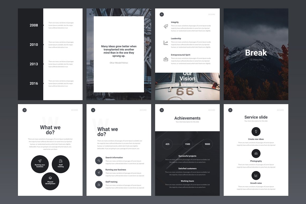 A very discreet template with soft shapes for business themes.