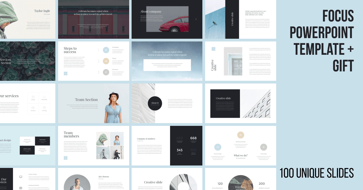 Delicate blue template for presentations on modern themes.