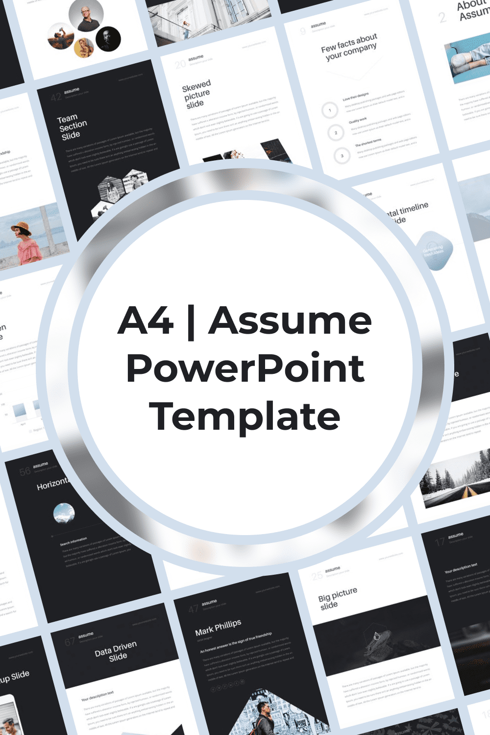 A4 | Assume PowerPoint Template - Pinterest.