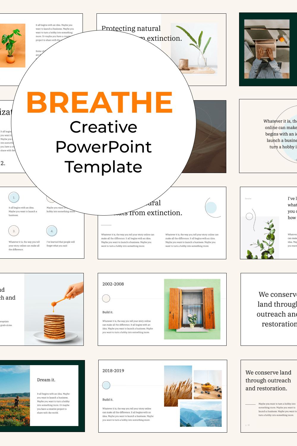 Breathe Creative PowerPoint Template Pinterest.