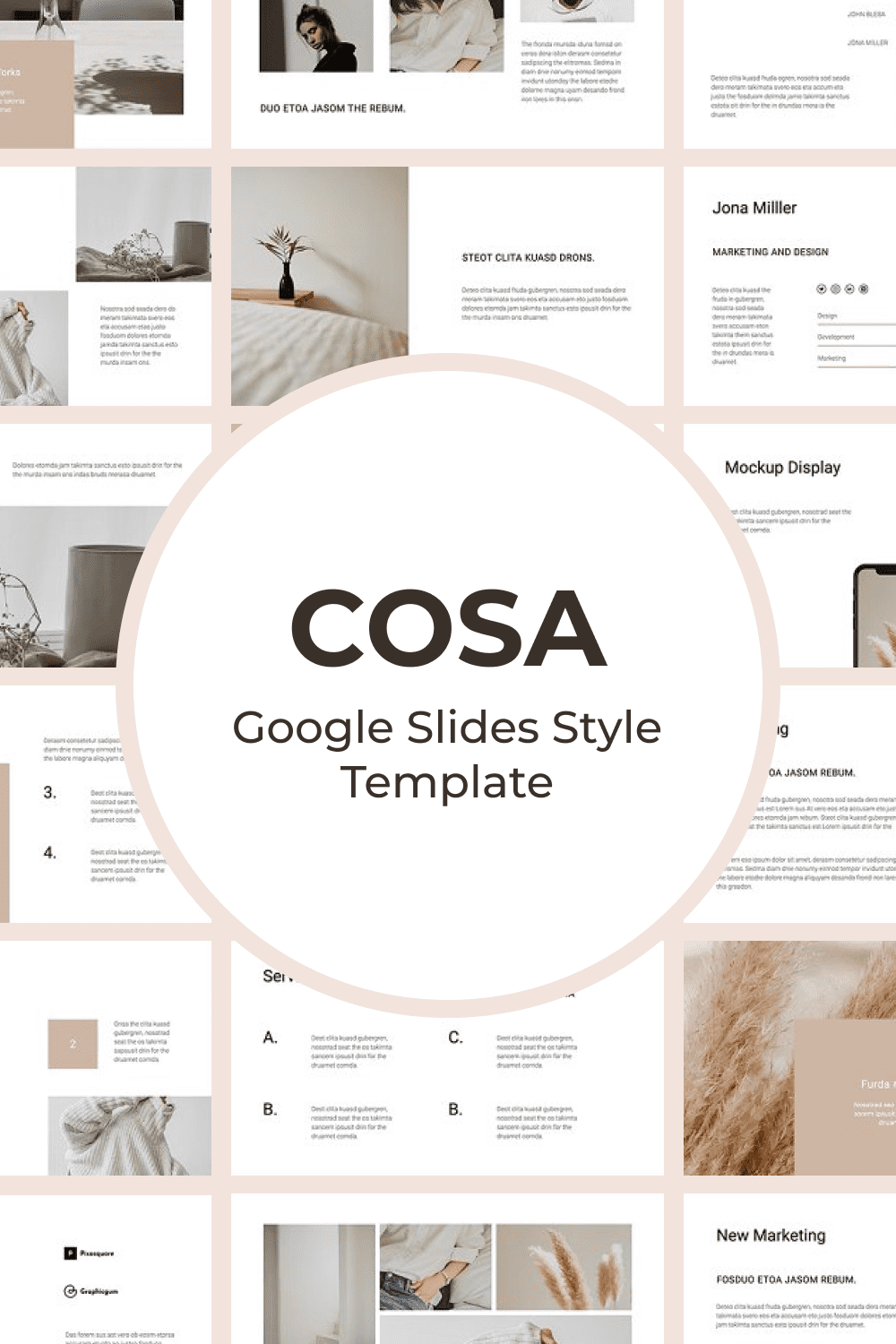 Pinterest COSA Google Slides Style Template.