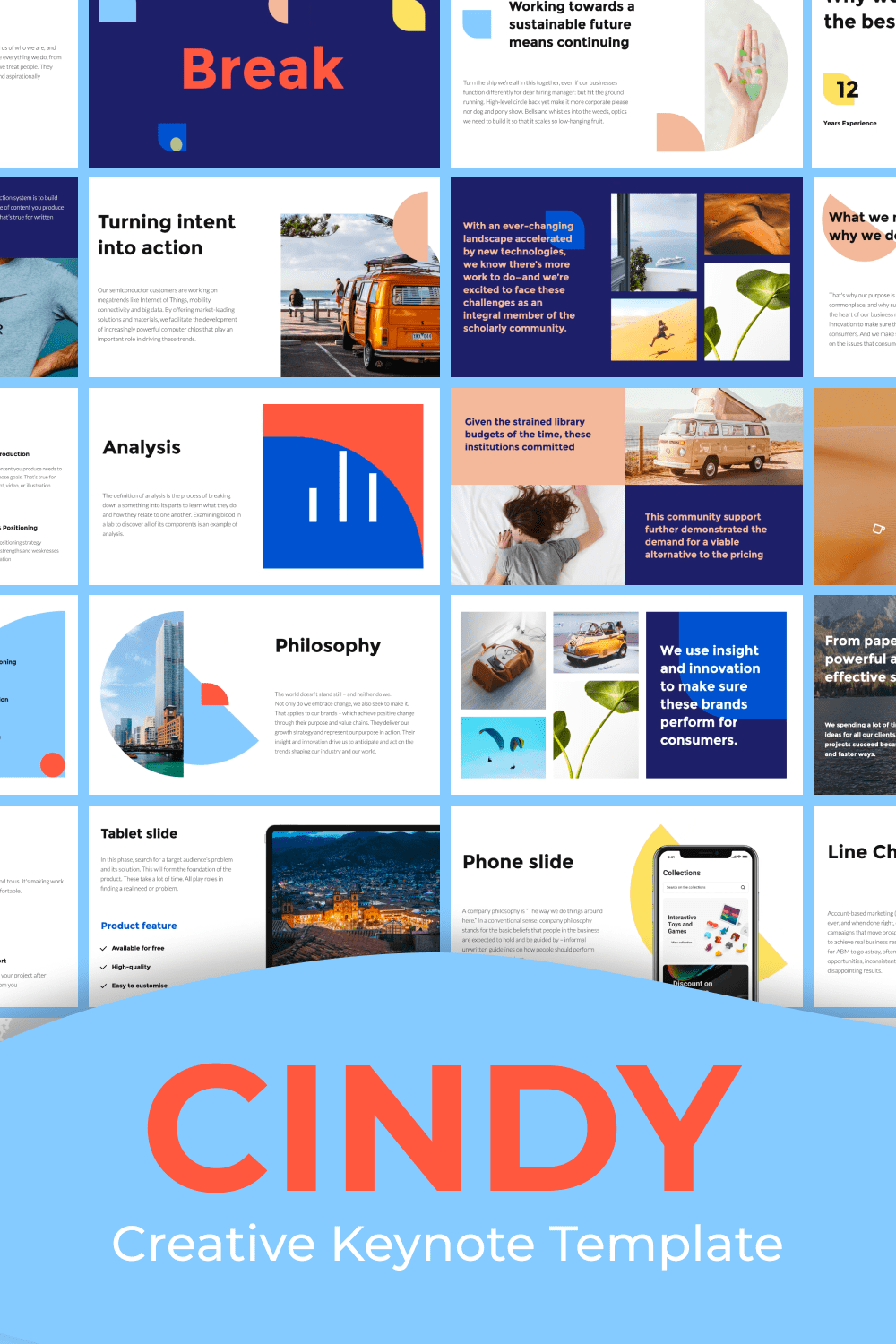 Cindy - Creative Keynote Template Pinterest.