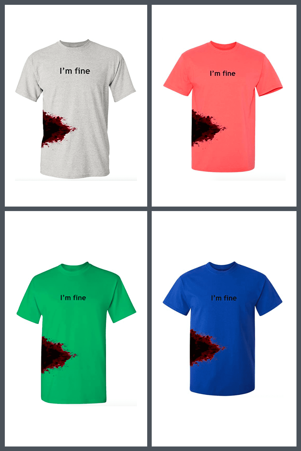 T-shirt with the image of a bloody side.