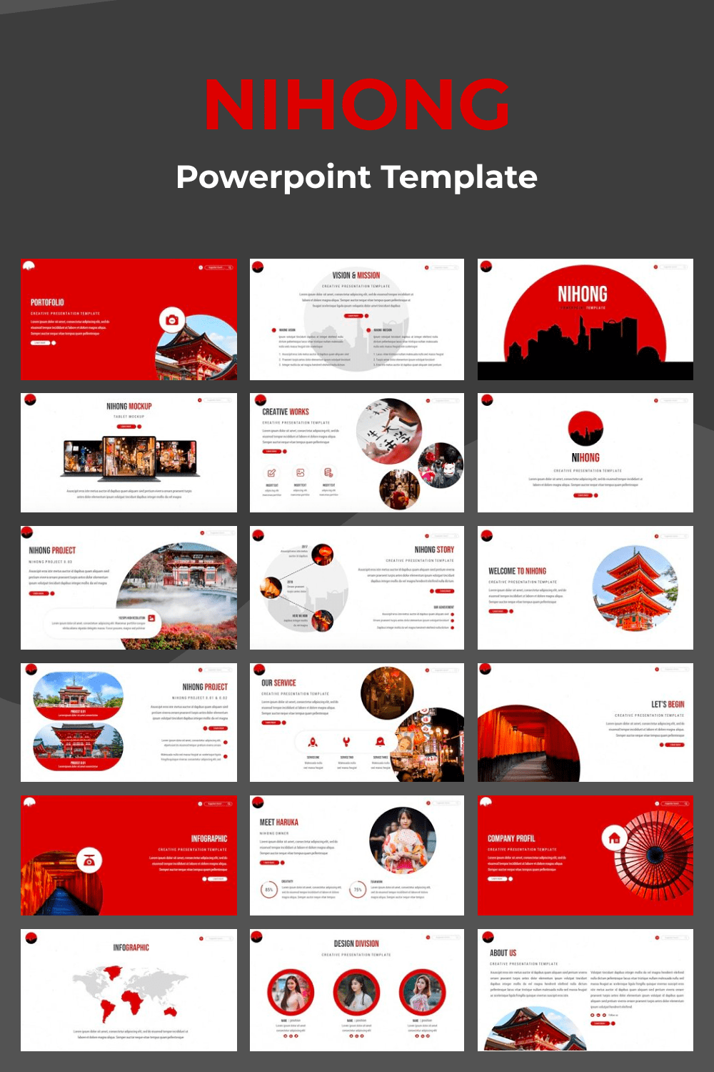 There are distinctive Japanese features here that make the template themed and unique.