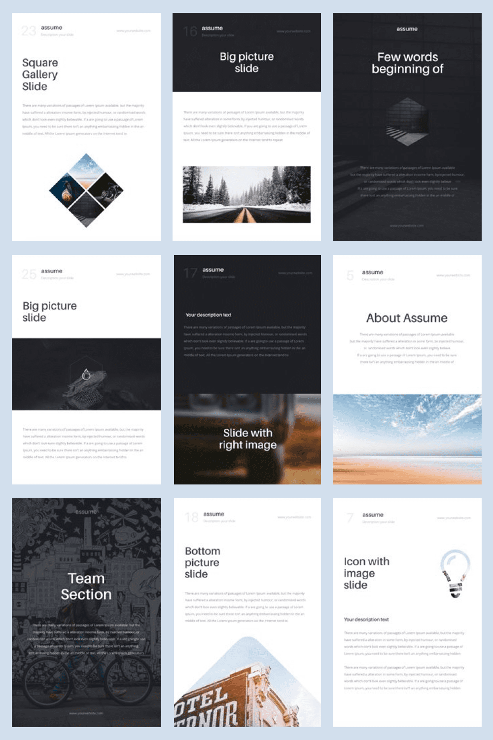The template has a cool tint, which makes it as close to business themes as possible.