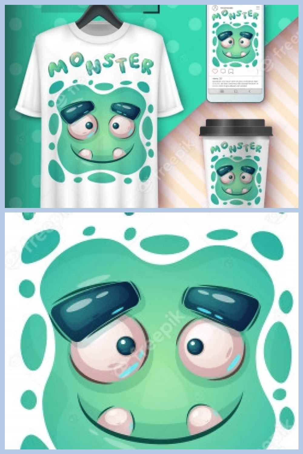 This cute green spot on your T-shirt will not leave you unnoticed.