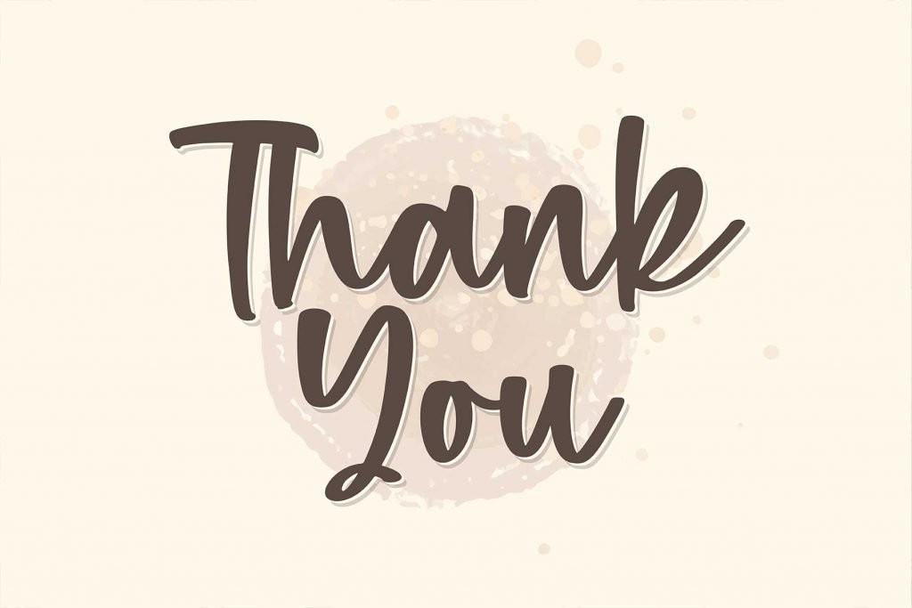 Thank you Phrase using a Monday Cookies - A Handwritten Script Font.