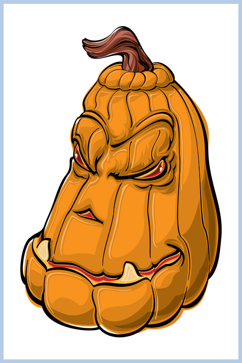 Holly-leaved evil pumpkin is ready to scare kids on Halloween.