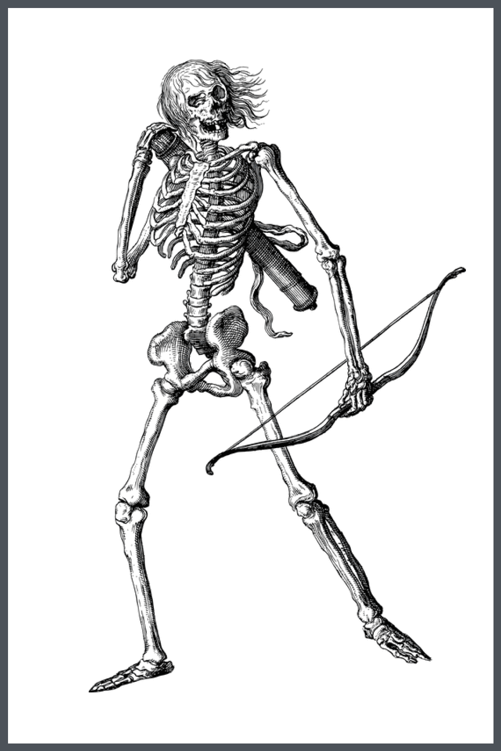 The skeleton of a warrior ready to fight for his country.