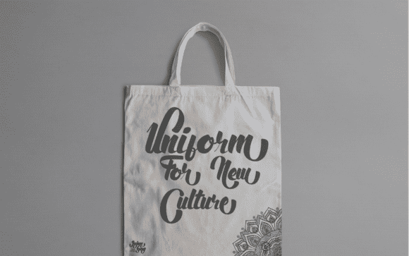 Eco bag with beautiful font.