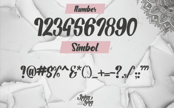 Numbers and other symbols of this culture font.