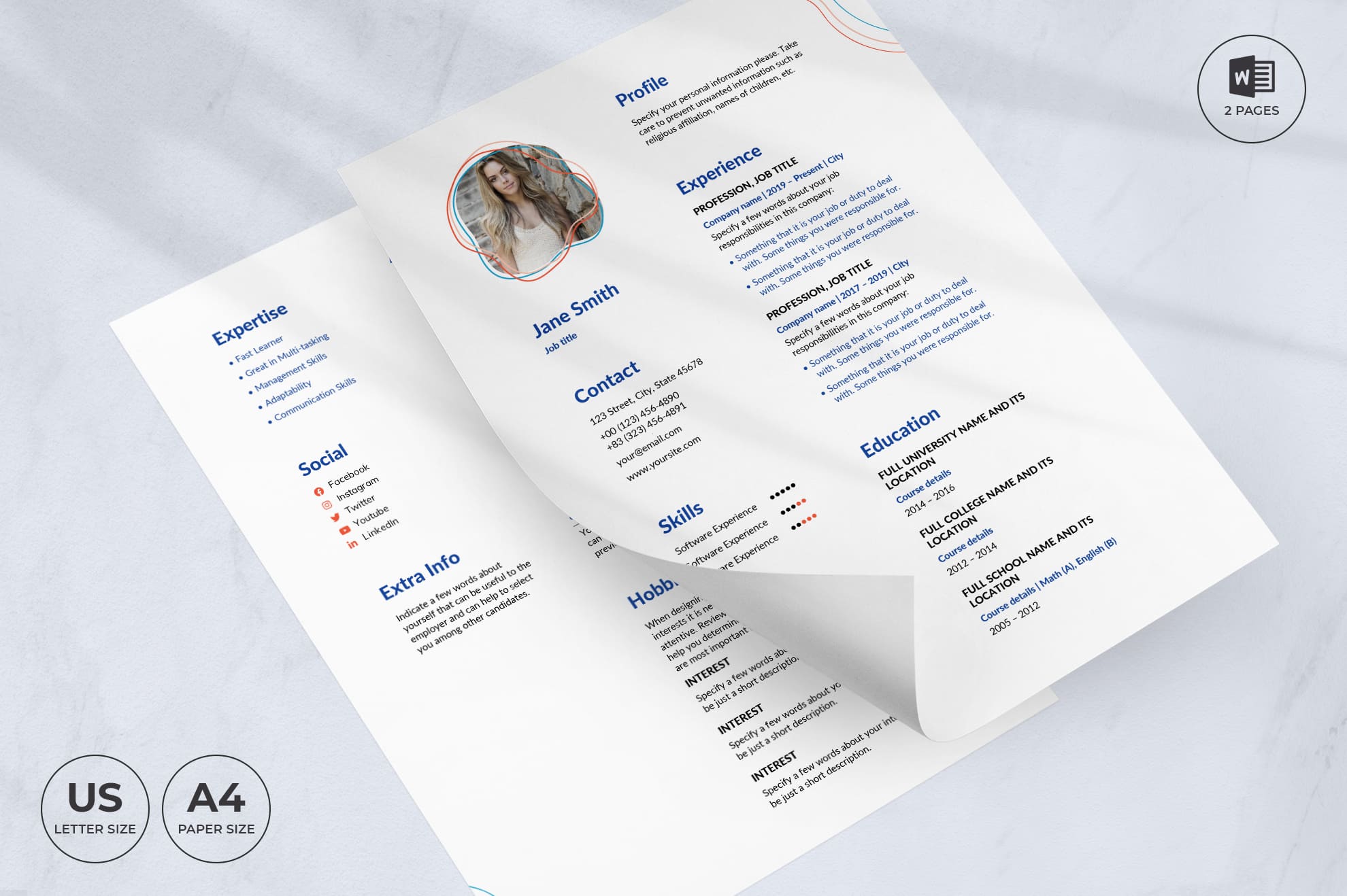 Event Planner CV Resume Template.