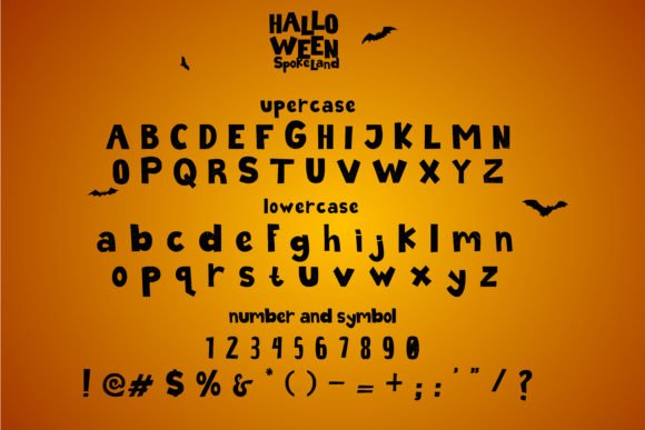 General view of Halloween font.