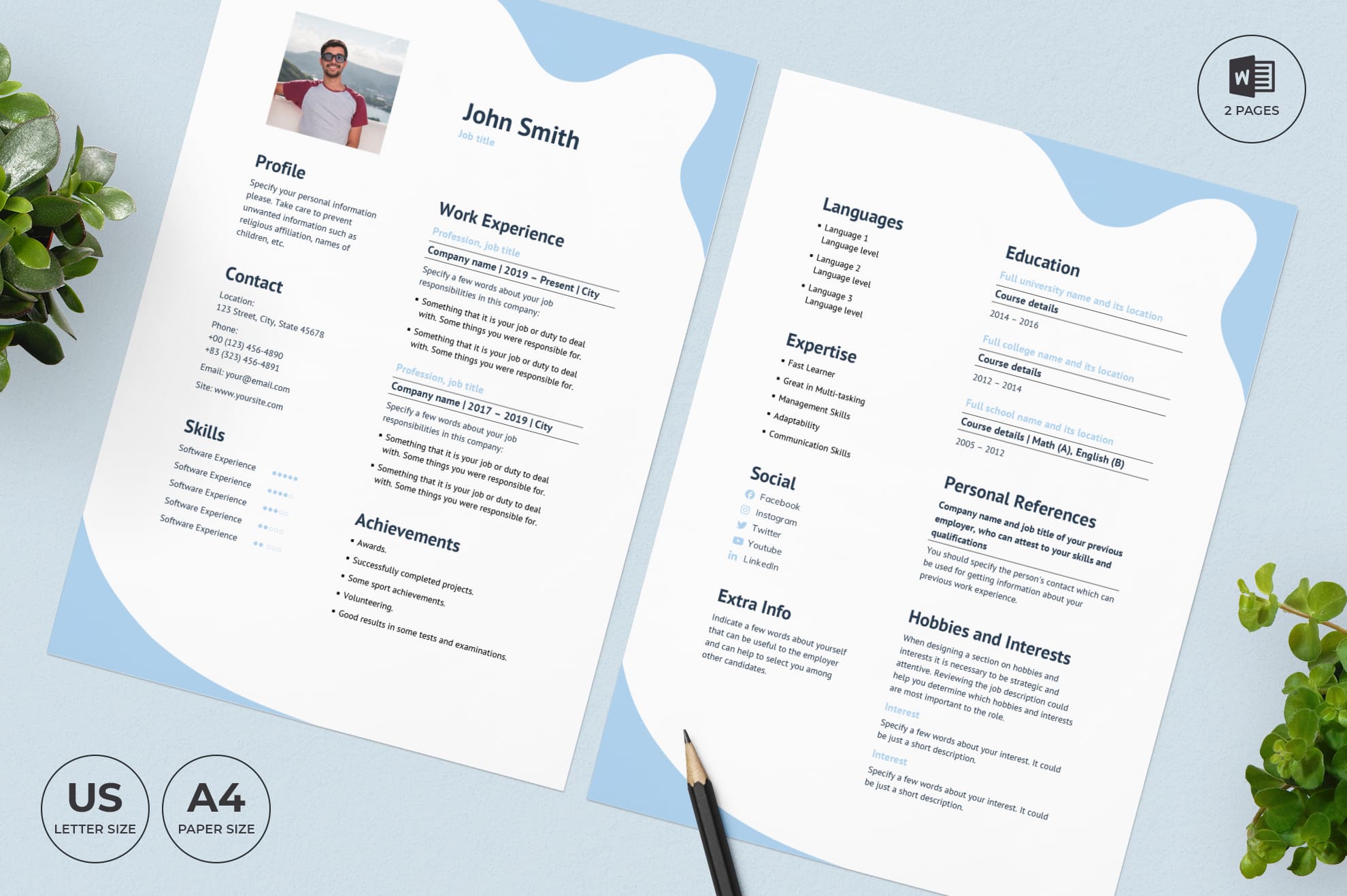 Online Courses CV Resume Template.