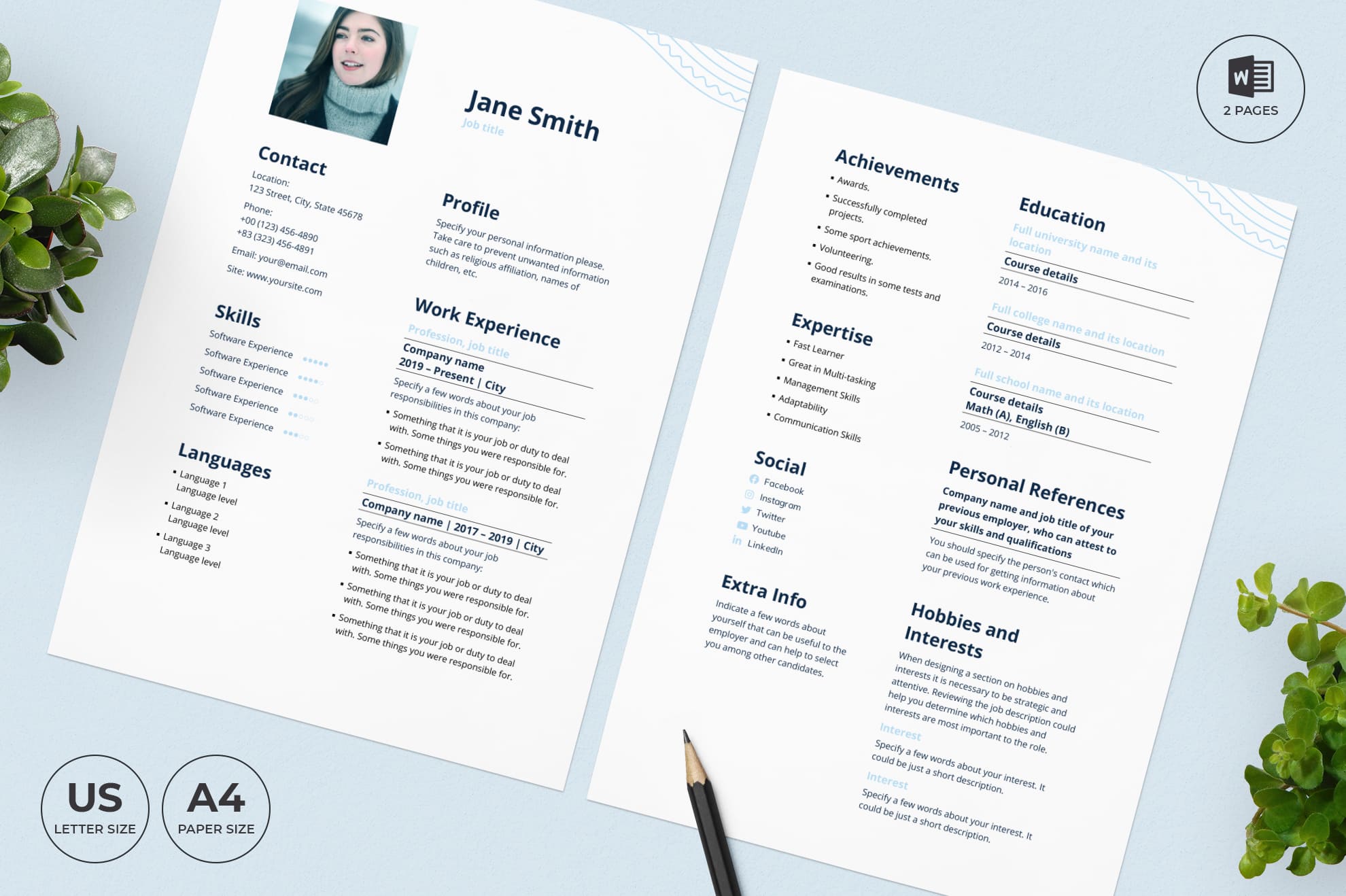 Resort CV Resume Template.