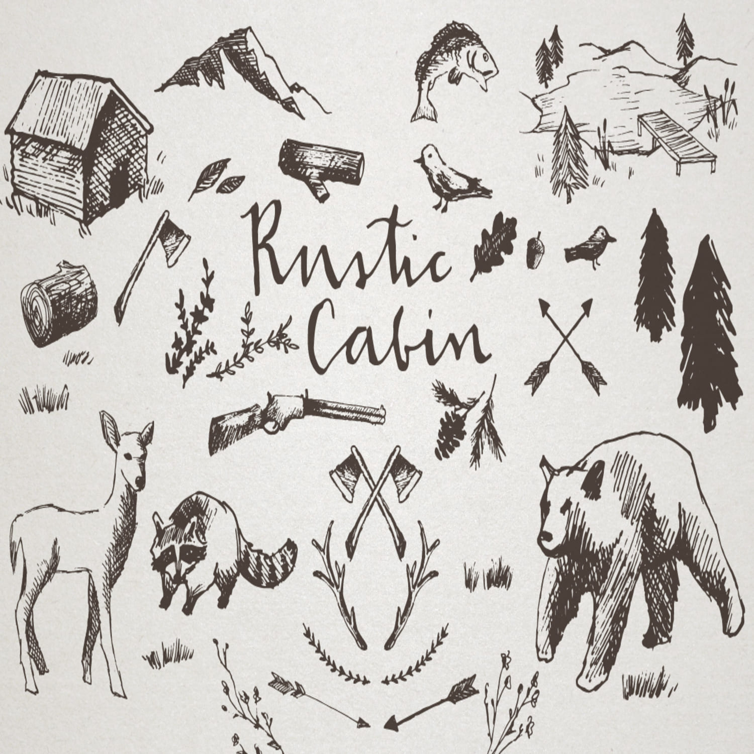 Rustic Cabin Crosshatch Sketches main cover.