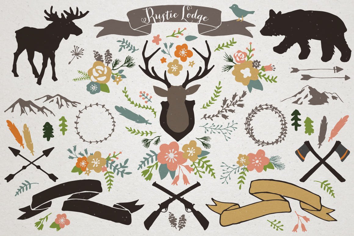 Colorful illustrations for describing hunter life.