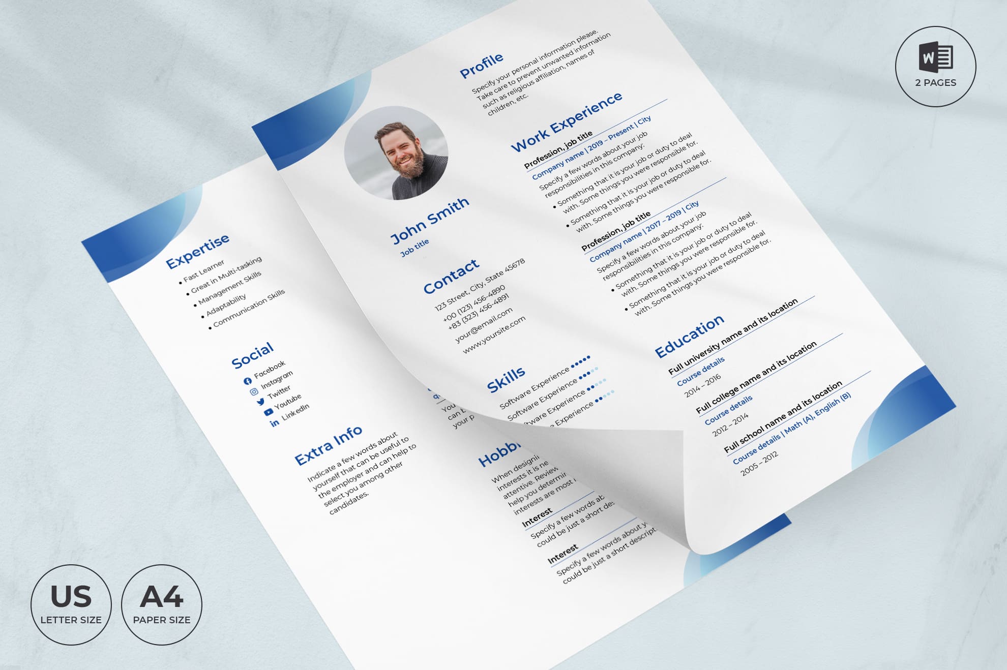 Scuba Diving School CV Resume Template .