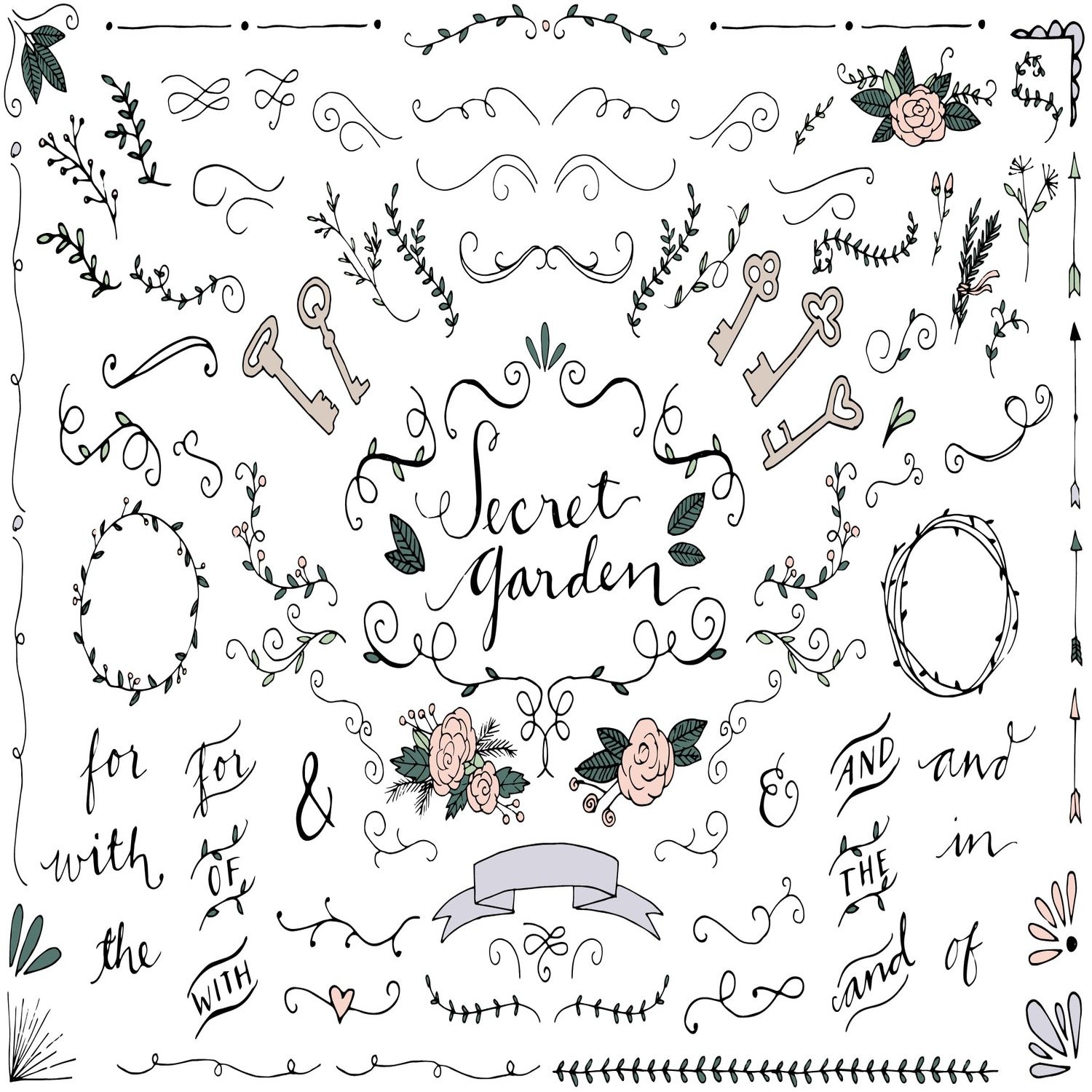 Secret Garden Wedding Illustrations main cover.