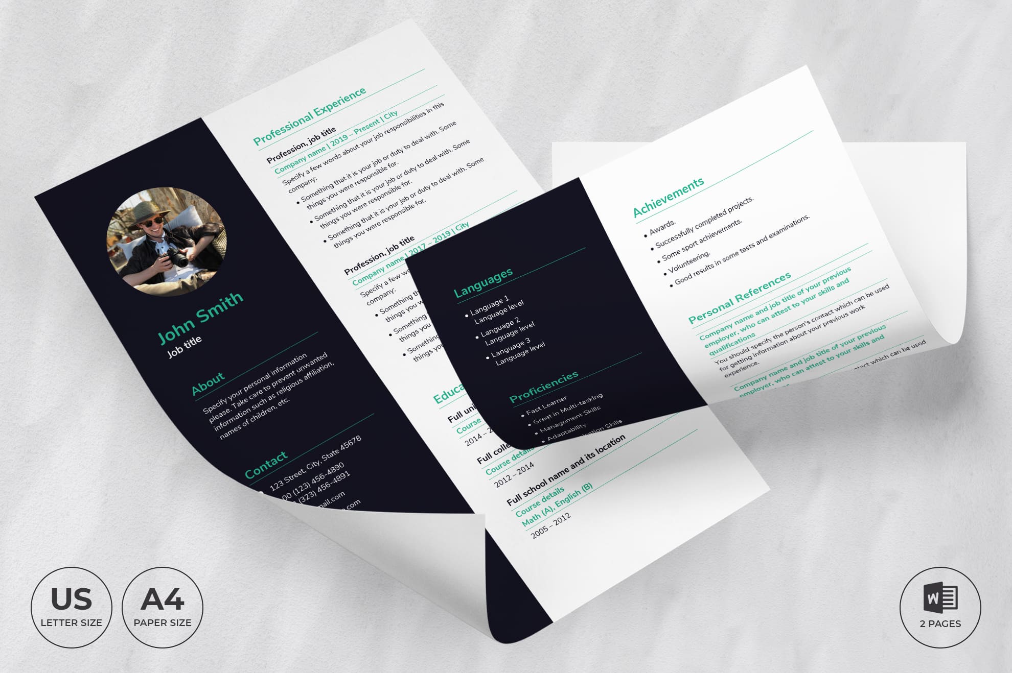 Tours And Travels CV Resume Template.