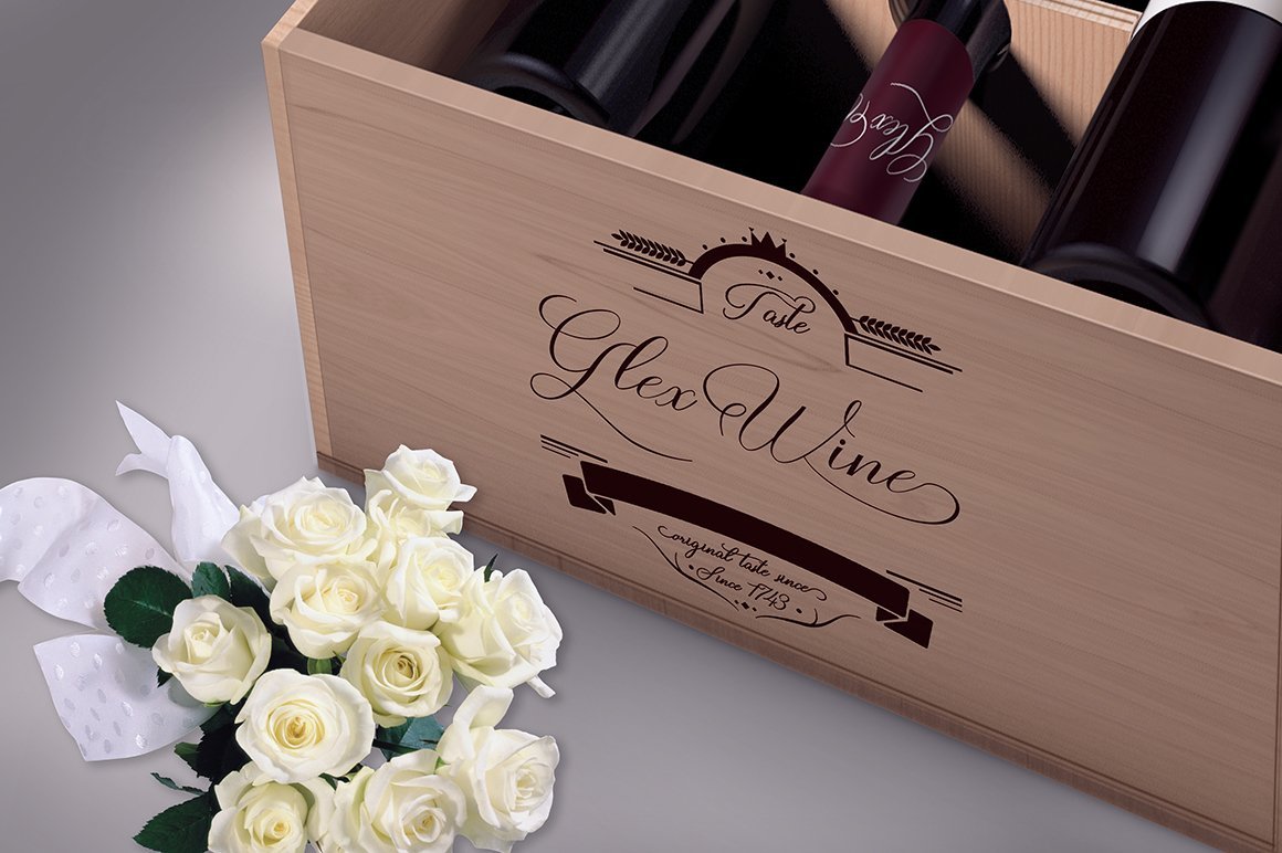 This is a romantic package with flowers and vine.