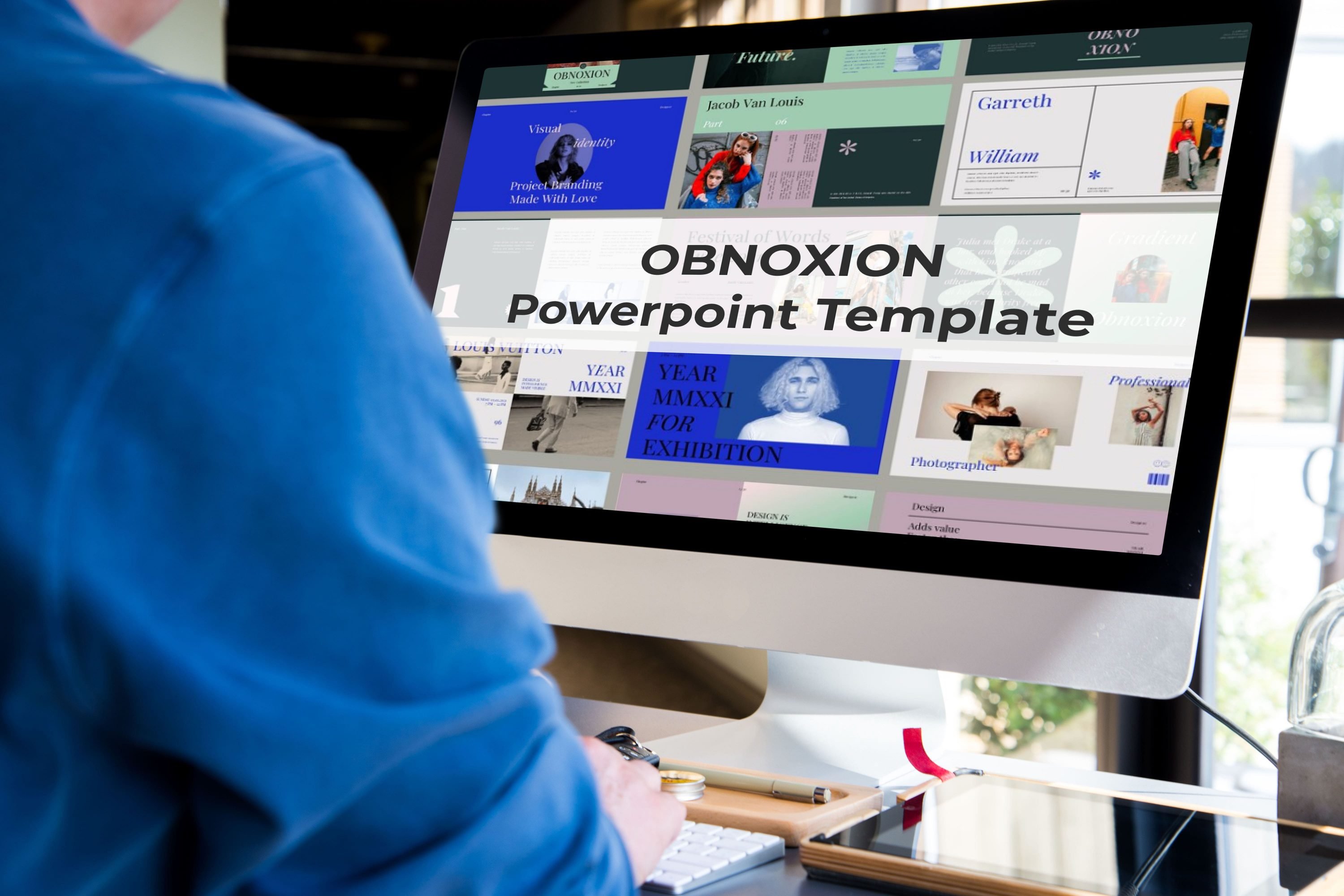 Desktop option of the OBNOXION Powerpoint Template.