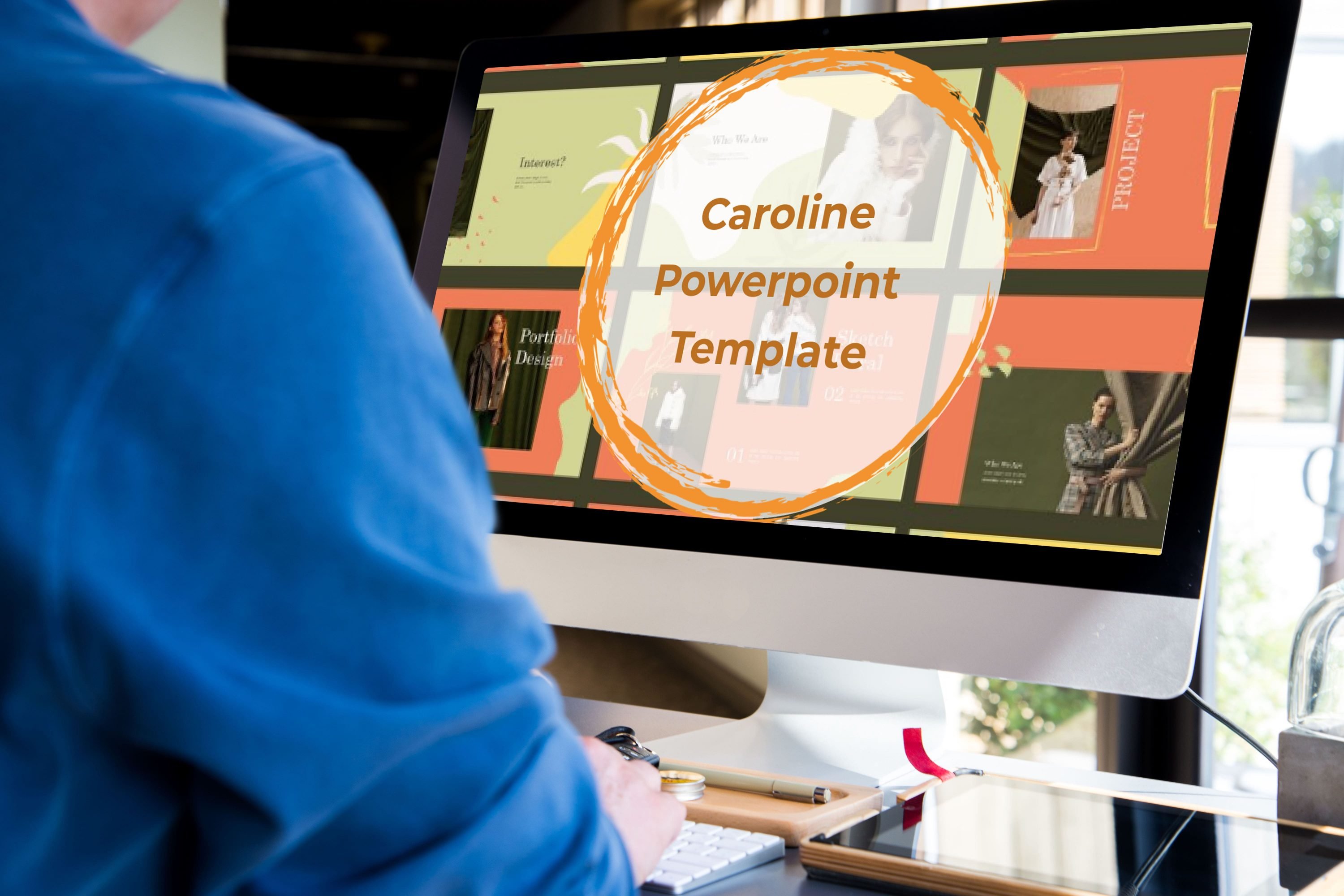 Desktop option of the Caroline Powerpoint Template.