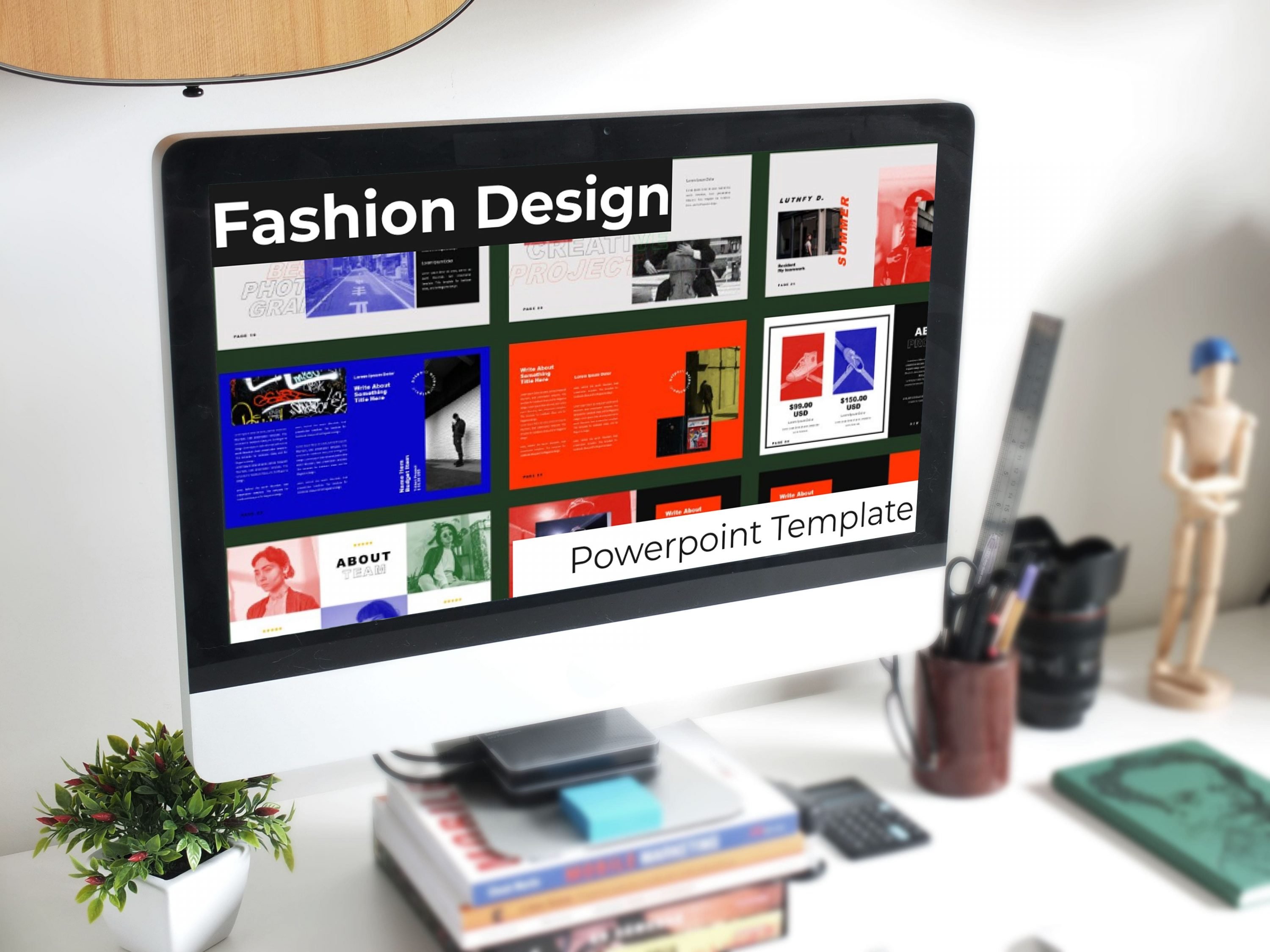Desktop option of the Fashion Design Powerpoint Template.