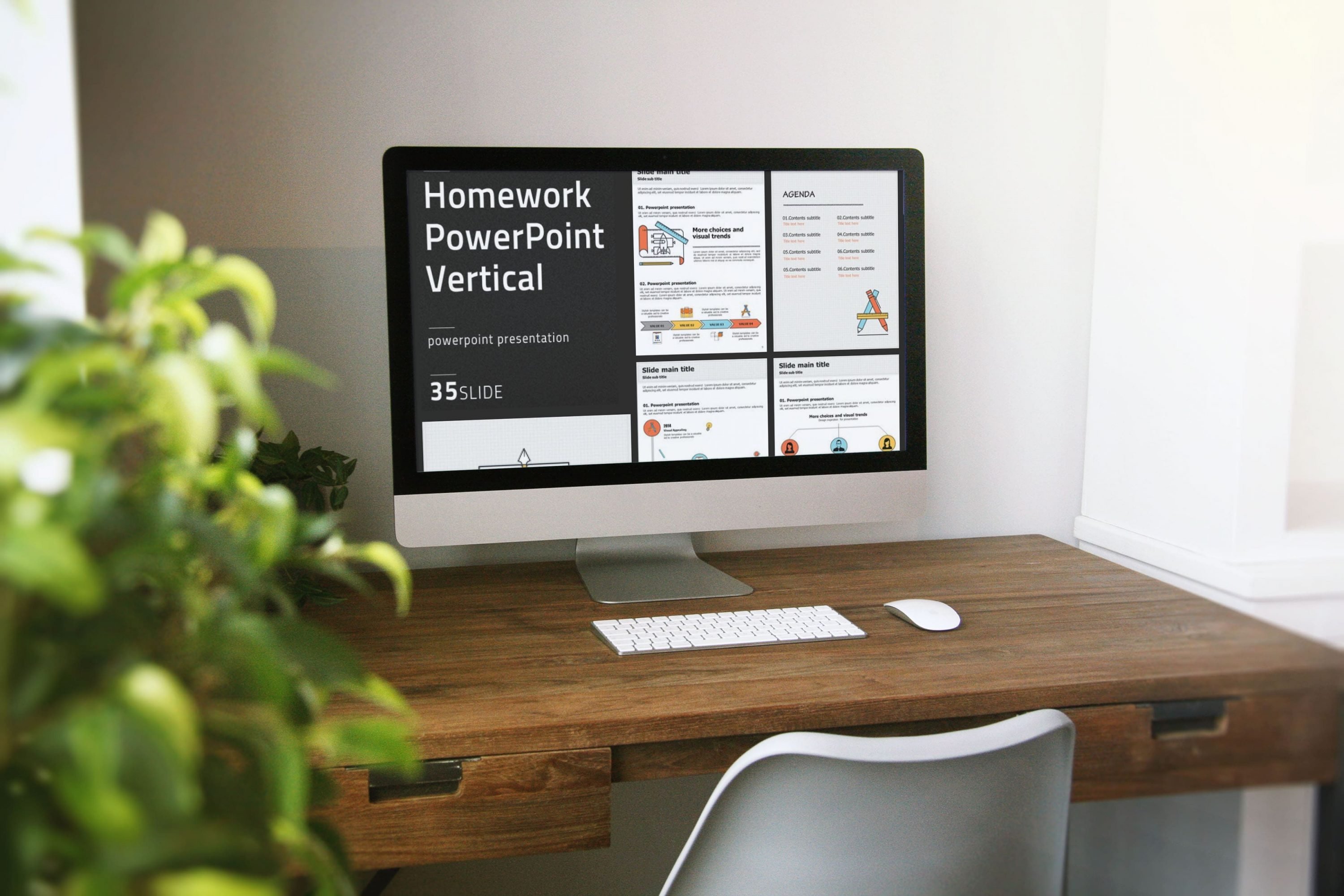 Desktop option of Homework PowerPoint Vertical.