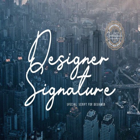 Designer Signature Font main cover.
