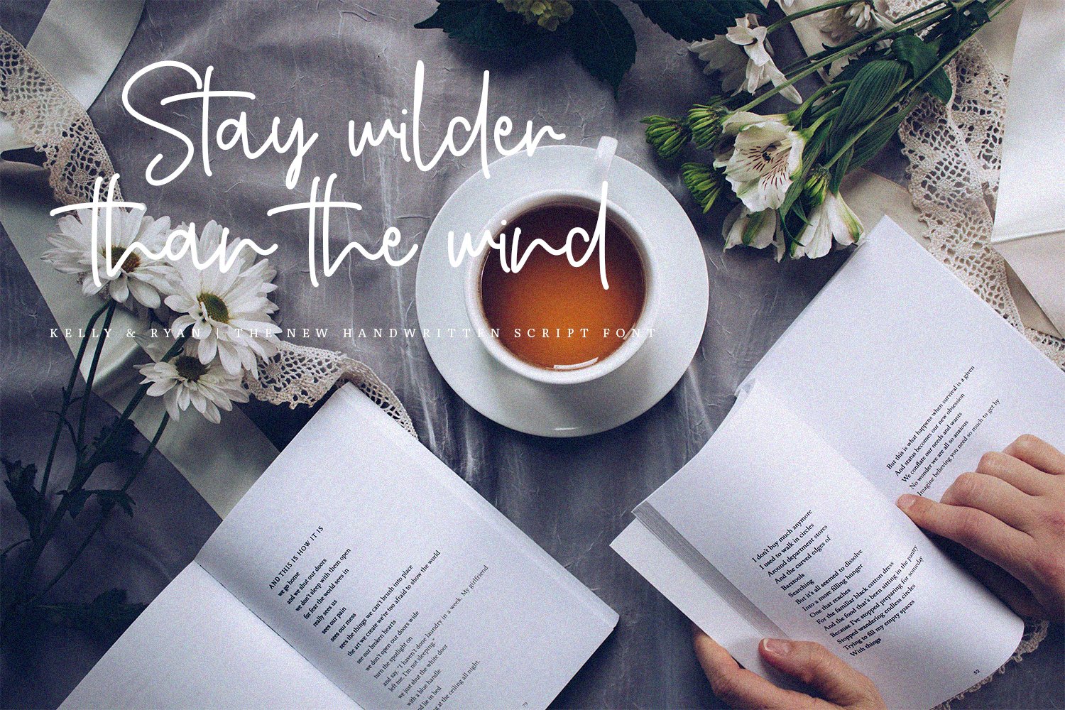 This font evokes the mood of a warm blanket, delicious tea and interesting books.