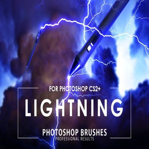 Lightning Photoshop Brushes main cover.