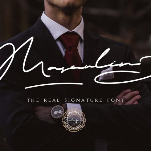 MASCULIN - The Real Signature Font Example. MASCULIN - The Real Signature Font Example.