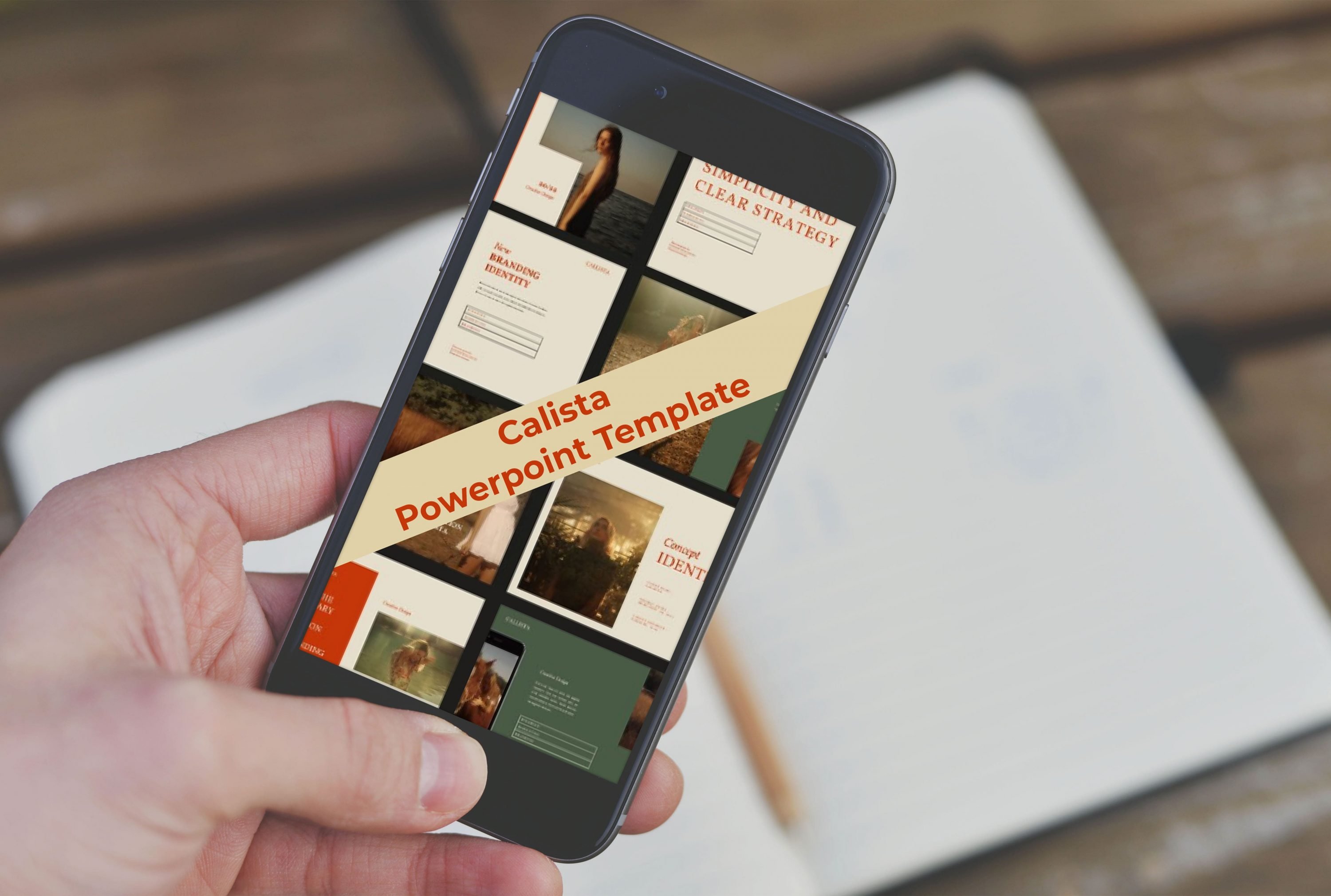 Mobile option of the Calista Powerpoint Template.
