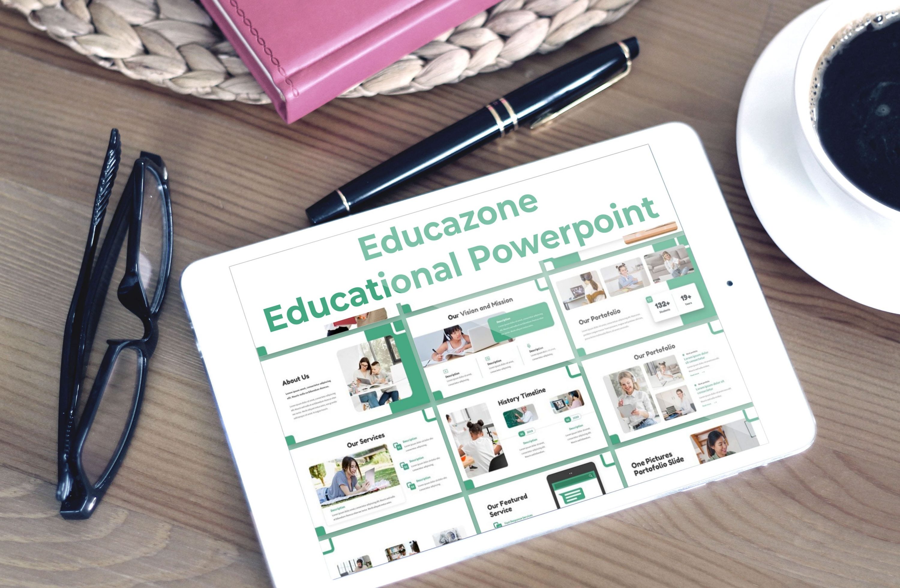 Tablet option of the Educazone template.