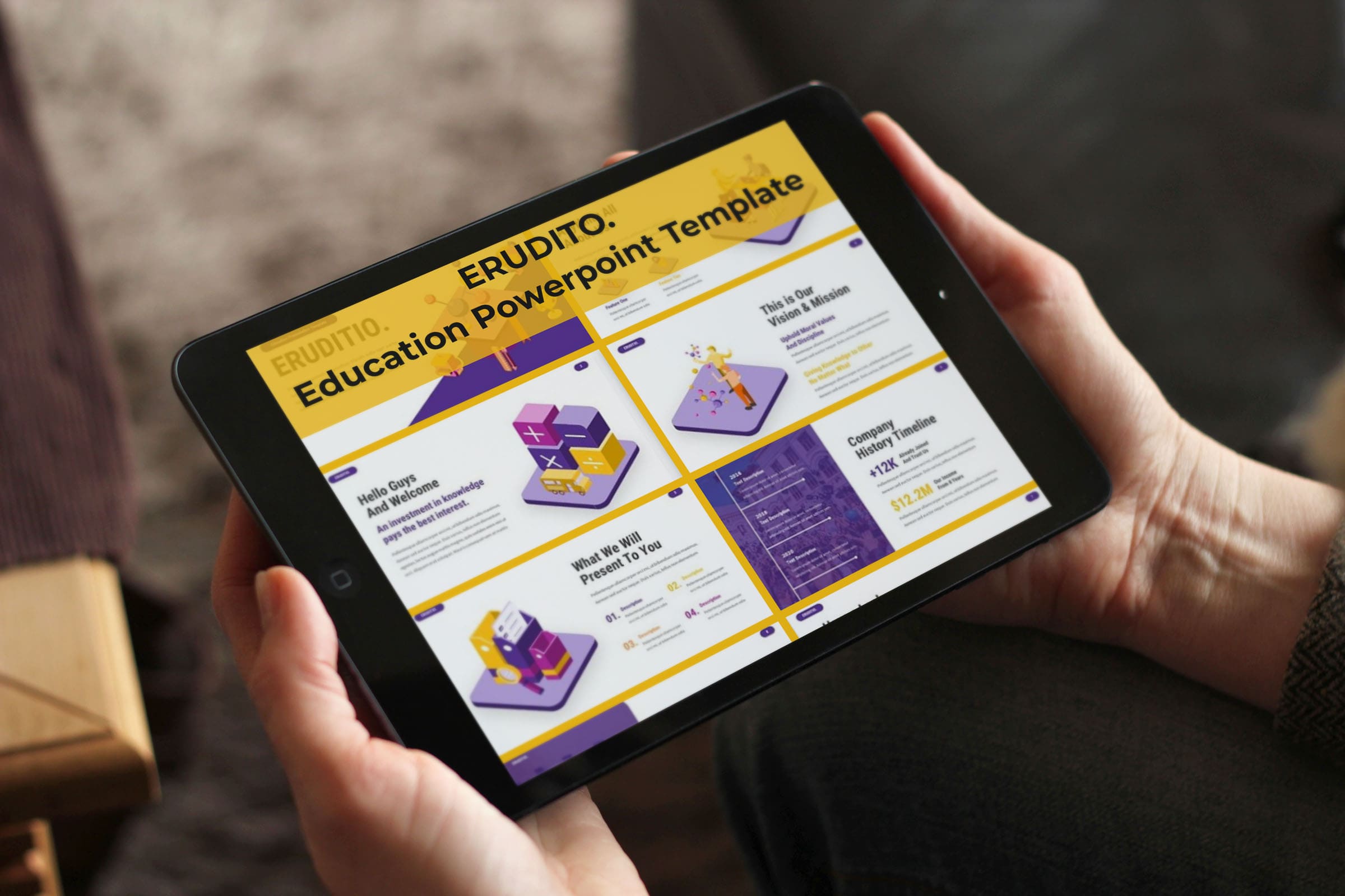 Tablet option of Eruditio - Education Powerpoint Template.