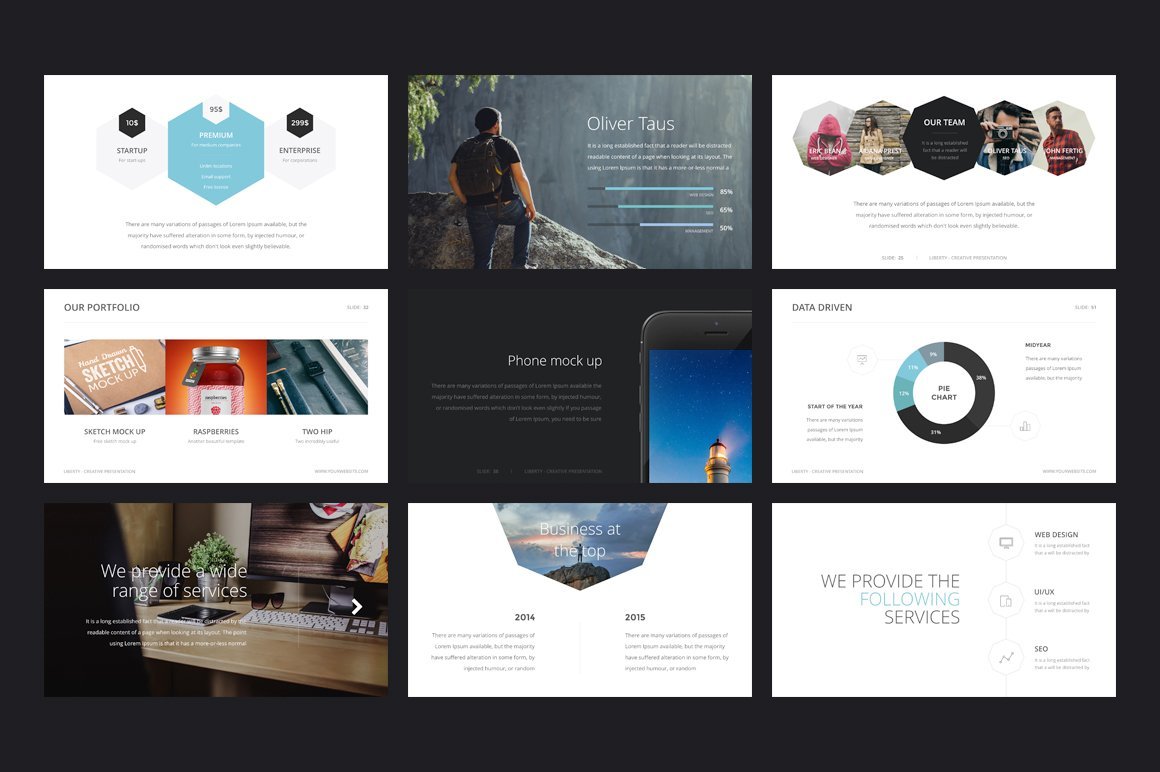 A creative template for different areas of business that looks modern and trendy.