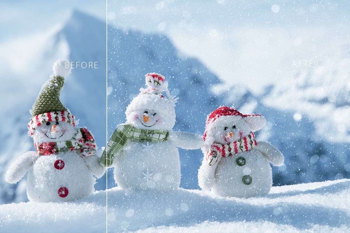 Three friends snowman in a snowy field.