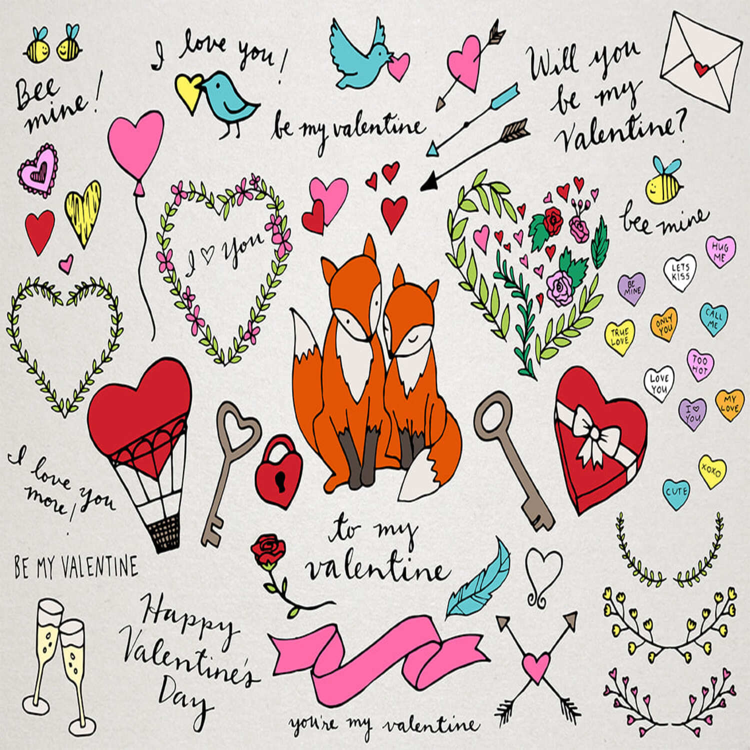Valentine's Day Illustrations main cover.